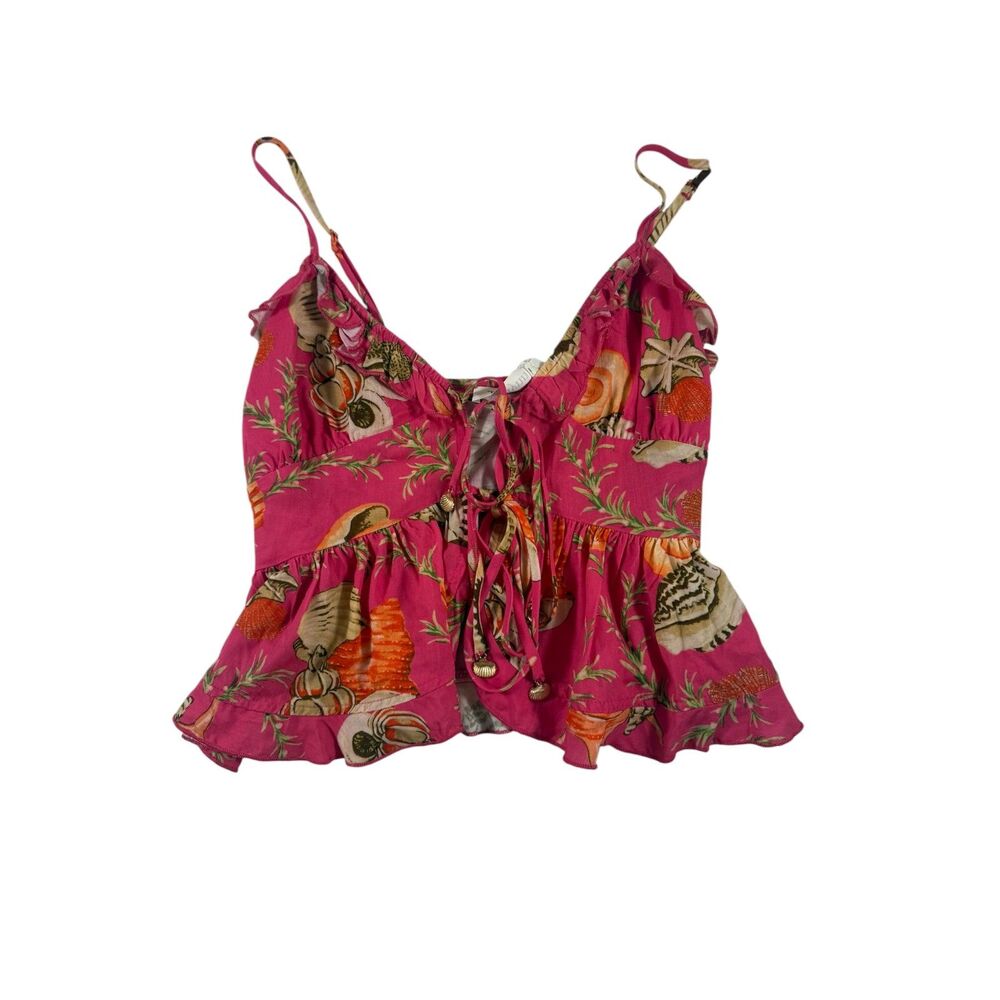 Taelynn Pink Seashell Detail Tank Top Size Small